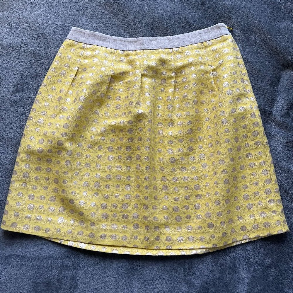 Loft Size 6 Yellow Polka Dot Skirt